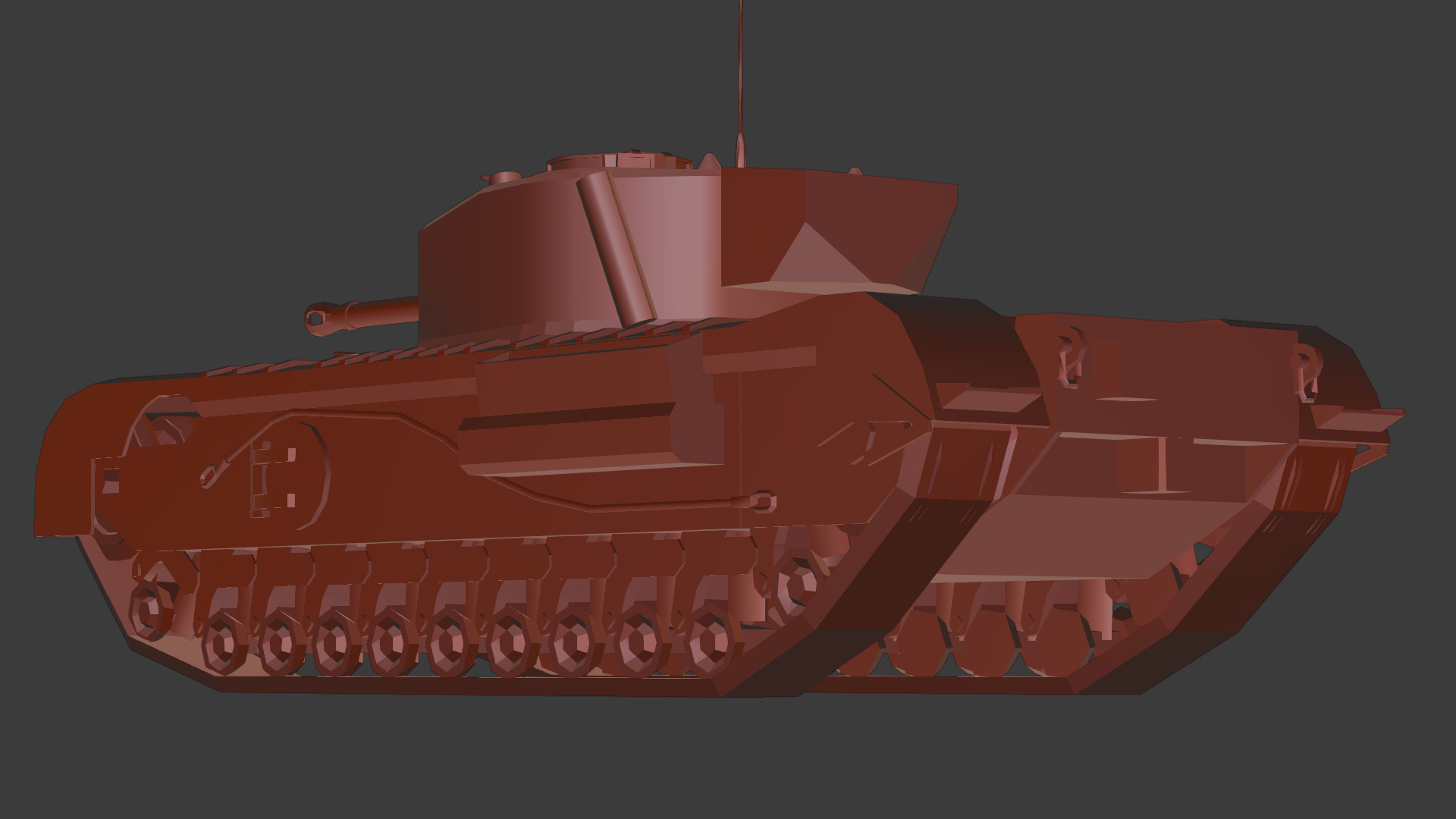 Churchill Mk VII - WWII British Infantry Tank 3D Model Low-poly 3D model_10