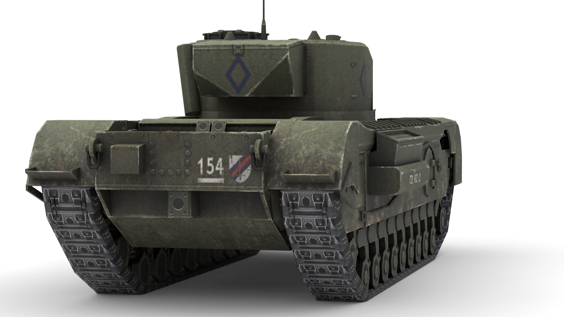 Churchill Mk VII - WWII British Infantry Tank 3D Model Low-poly 3D model_4