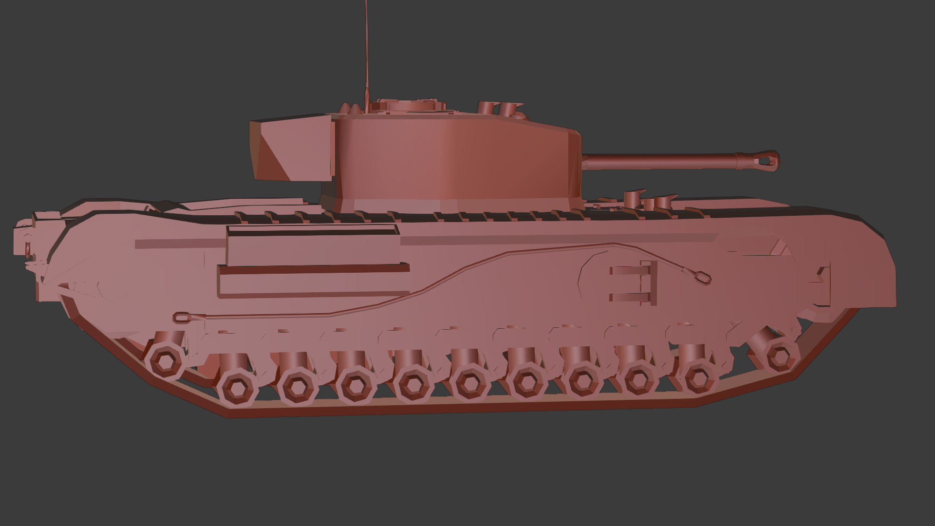 Churchill Mk VII - WWII British Infantry Tank 3D Model Low-poly 3D model_16
