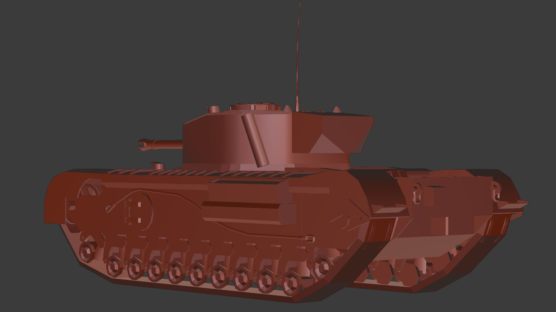 Churchill Mk VII - WWII British Infantry Tank 3D Model Low-poly 3D model_14