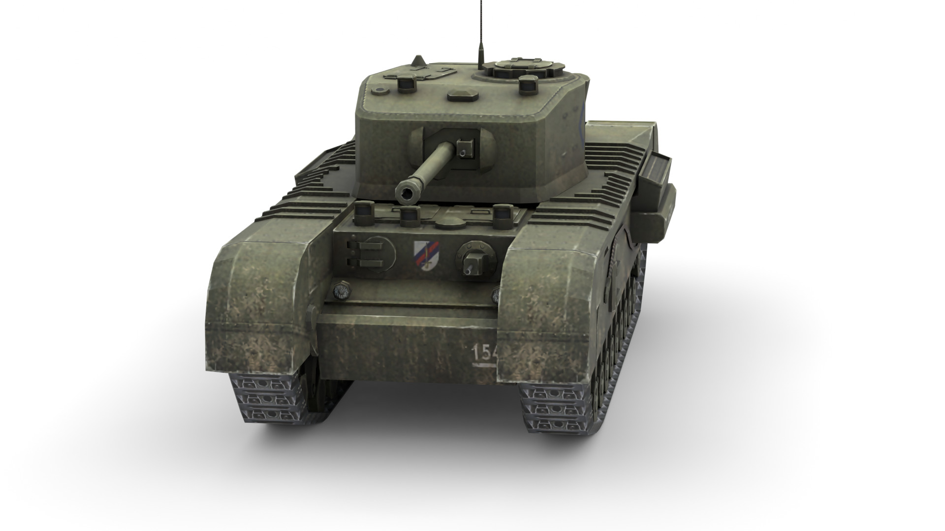 Churchill Mk VII - WWII British Infantry Tank 3D Model Low-poly 3D model_6