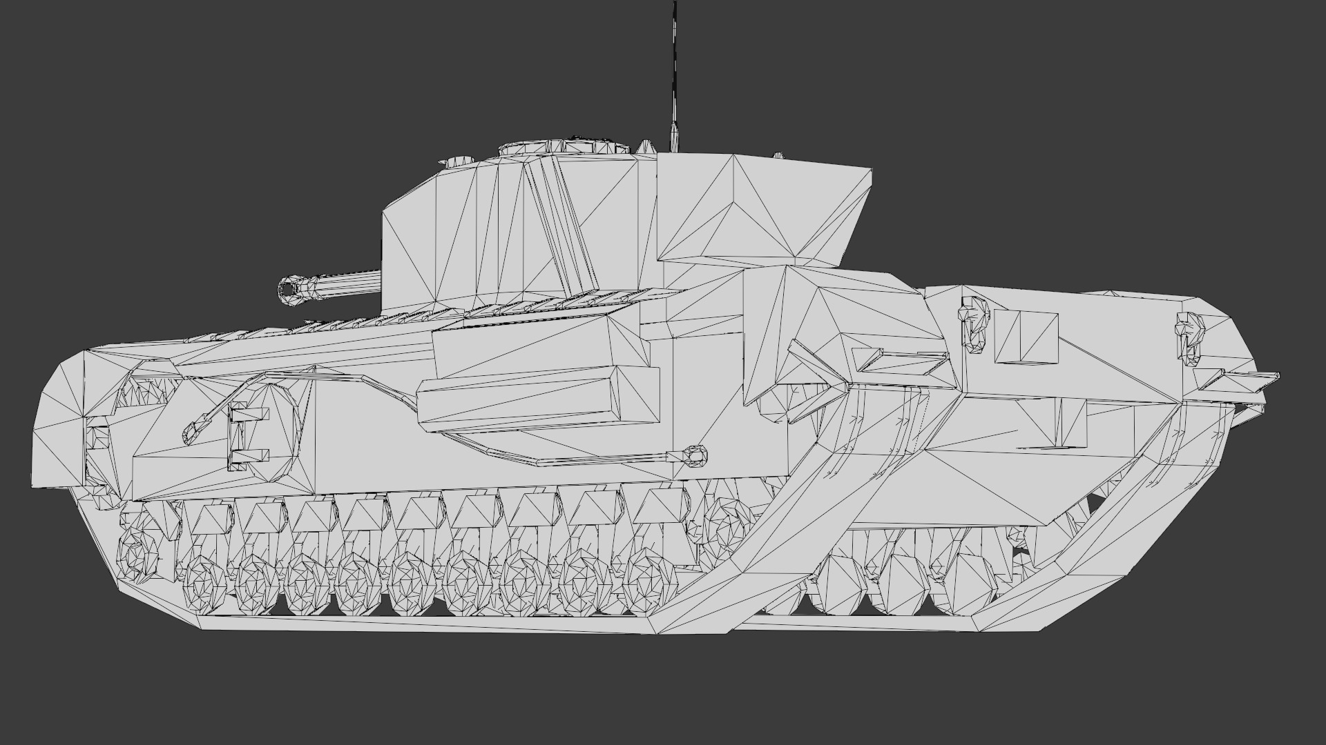 Churchill Mk VII - WWII British Infantry Tank 3D Model Low-poly 3D model_20