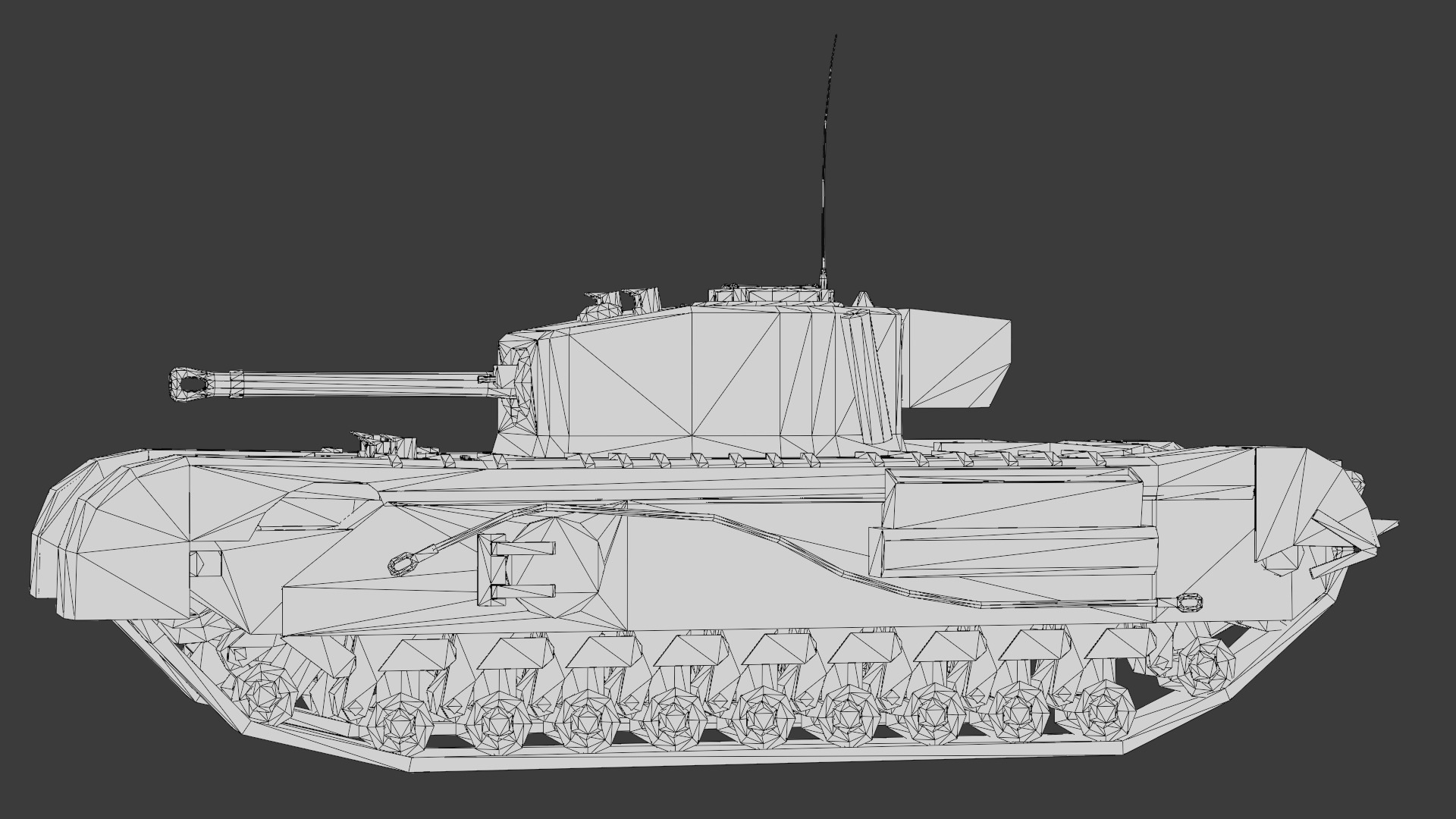 Churchill Mk VII - WWII British Infantry Tank 3D Model Low-poly 3D model_23