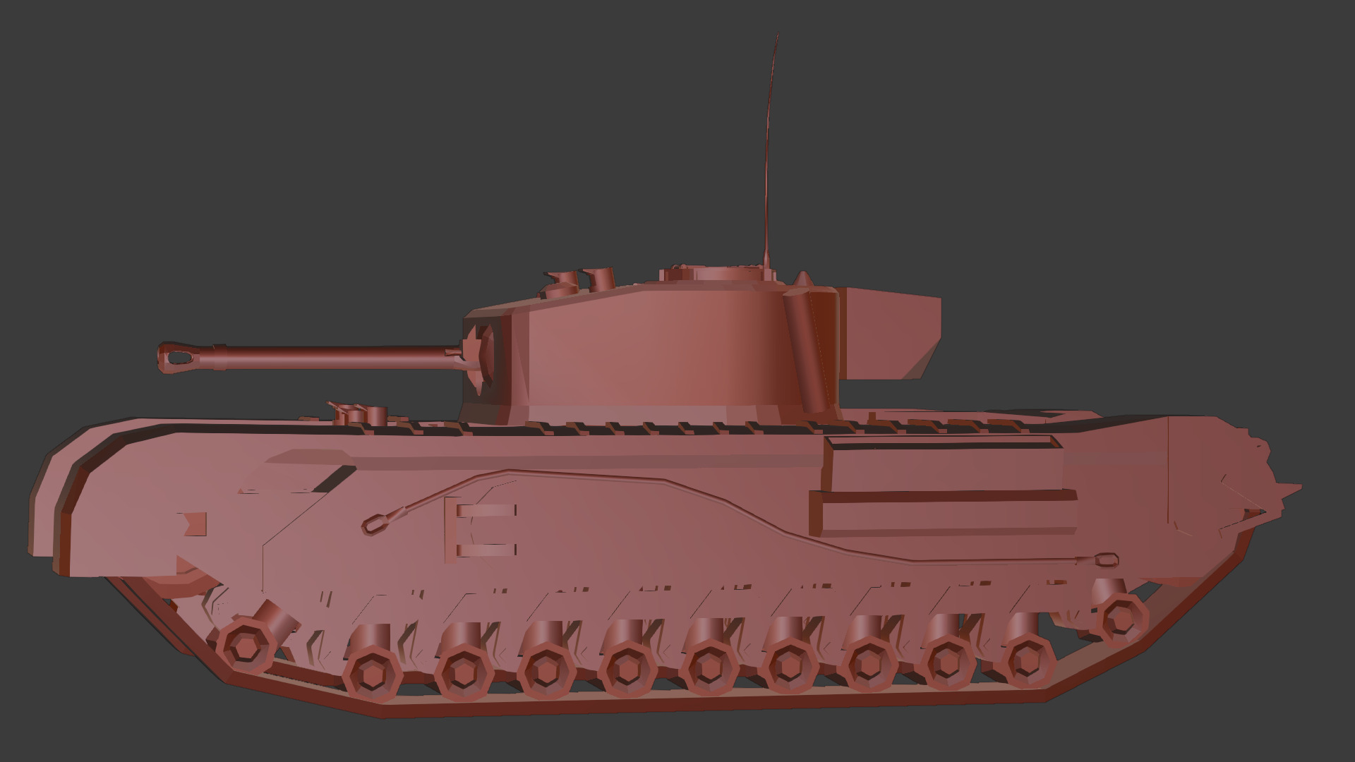 Churchill Mk VII - WWII British Infantry Tank 3D Model Low-poly 3D model_13