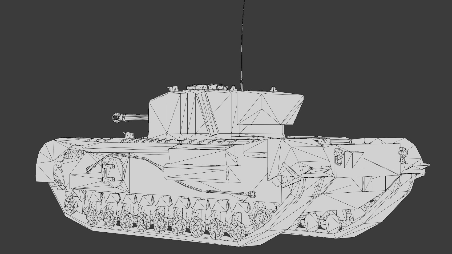 Churchill Mk VII - WWII British Infantry Tank 3D Model Low-poly 3D model_24