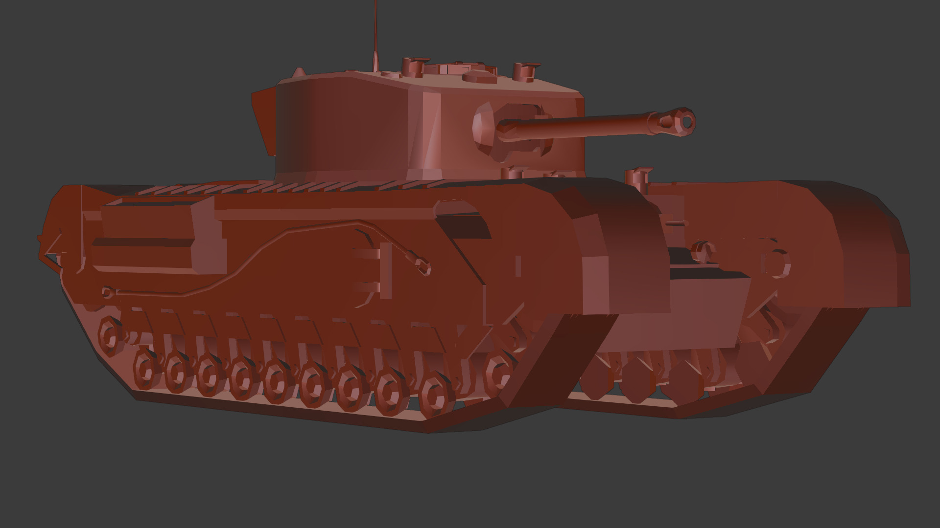 Churchill Mk VII - WWII British Infantry Tank 3D Model Low-poly 3D model_17