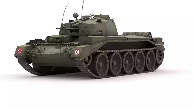 Crusader AA-2 - British Anti-Aircraft Tank WWII 3D Model Low-poly 3D model