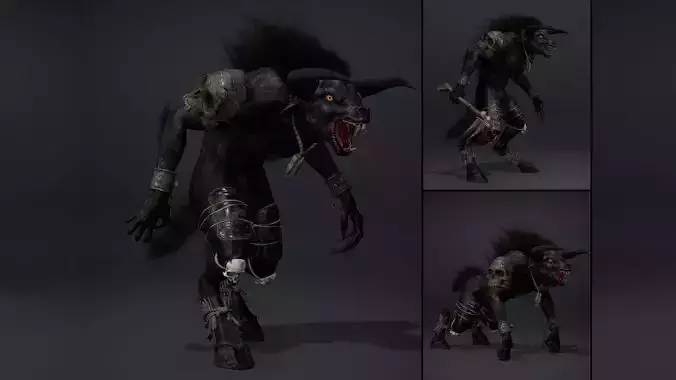 Nighthoof Furry Brutal Low-poly 3D model