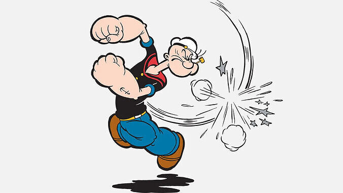 Low Polly popeye 3D model