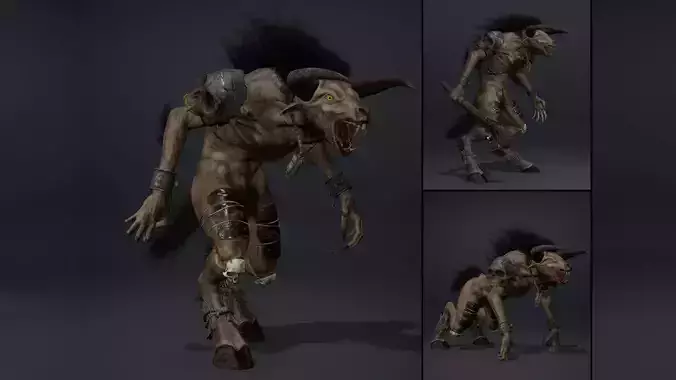 Nighthoof Furry Low-poly 3D model