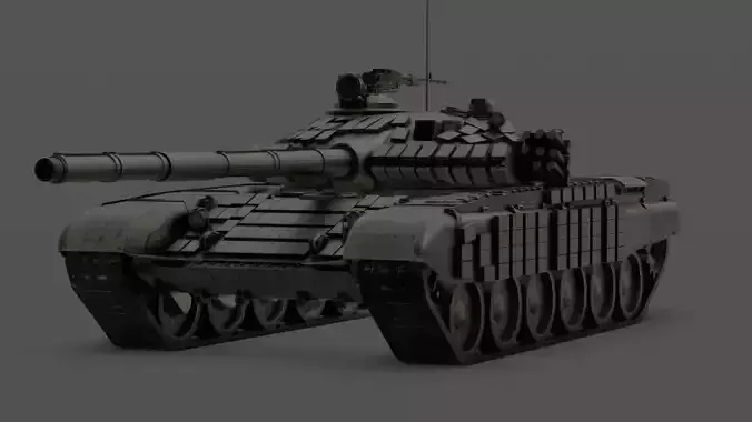 T-72AB Soviet MBT - Cold War Tank 3D Model Low-poly 3D model