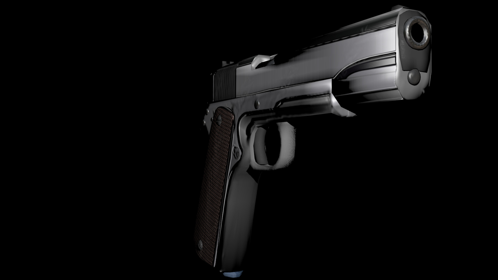 M1911 Game ready Low poly Low-poly 3D model_2