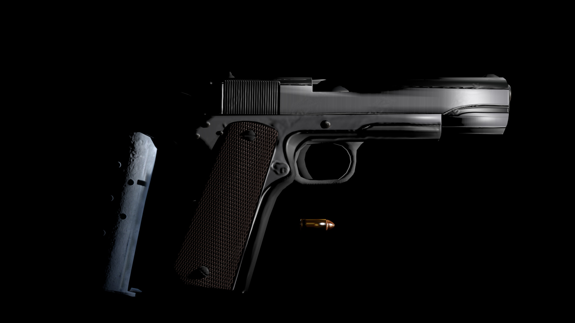 M1911 Game ready Low poly Low-poly 3D model_6