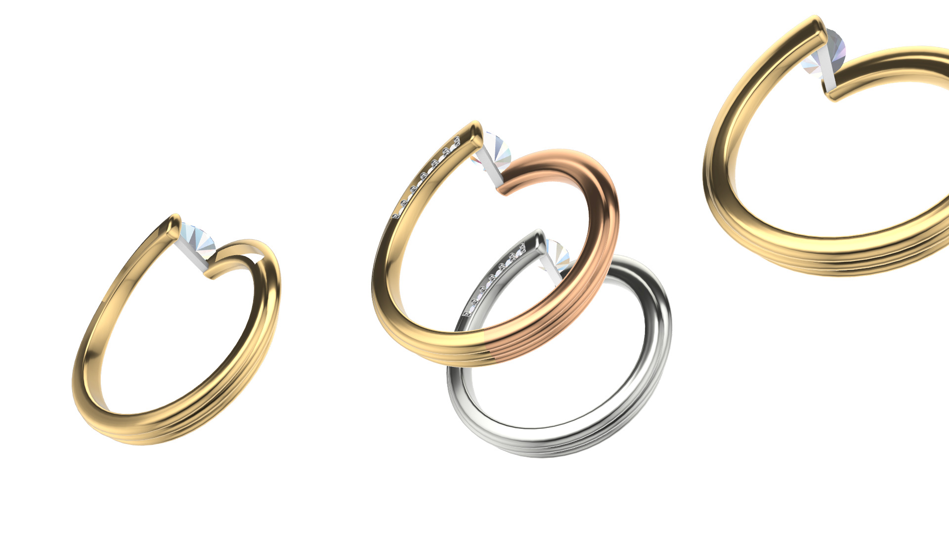 Marquise Engagement Ring 3D print model_6