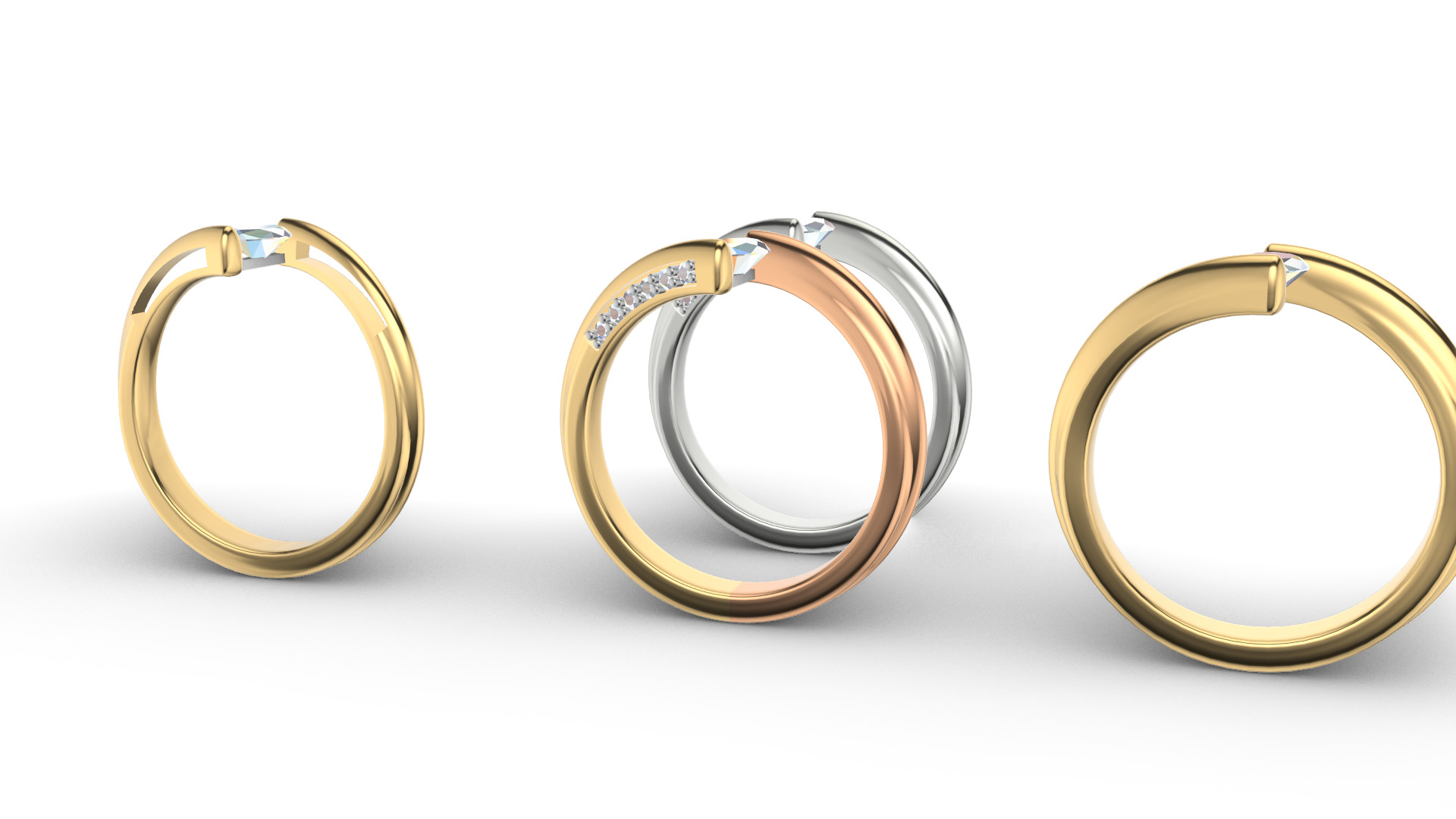 Marquise Engagement Ring 3D print model_3