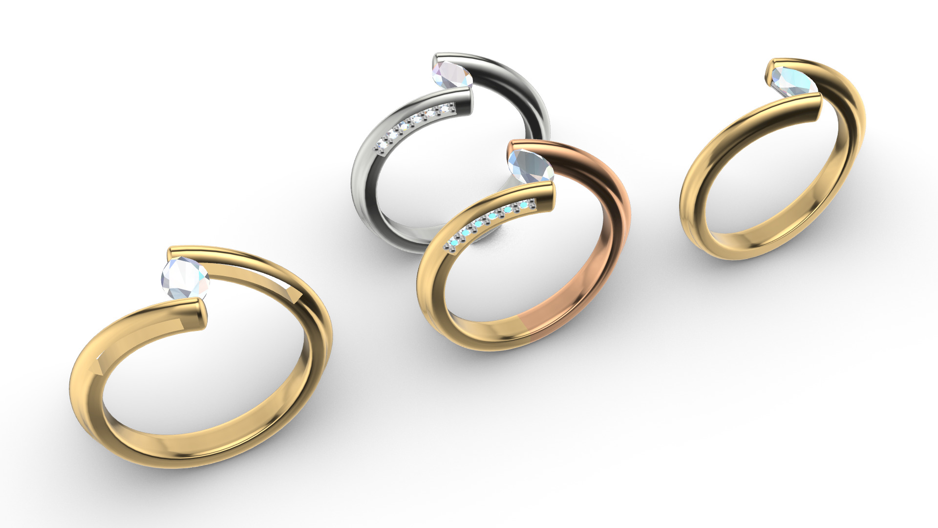 Marquise Engagement Ring 3D print model_1