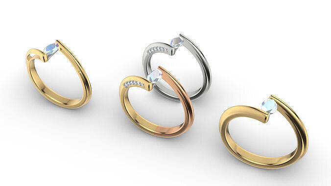 Marquise Engagement Ring 3D print model