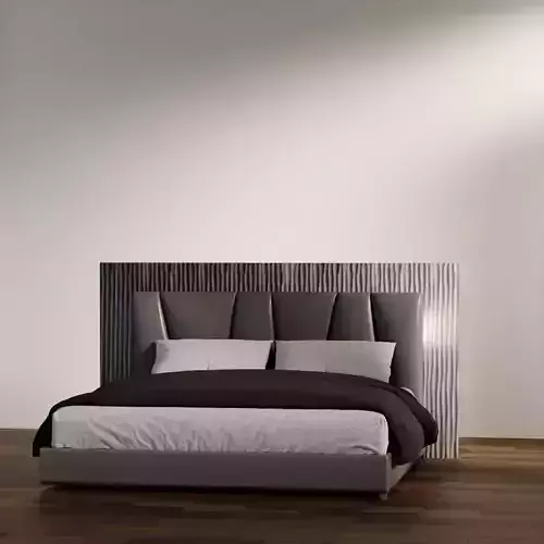 Stylish Modern Bed with Cushions and Headboard