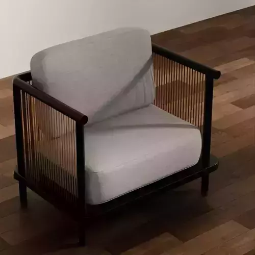 Modern Wooden Frame Armchair