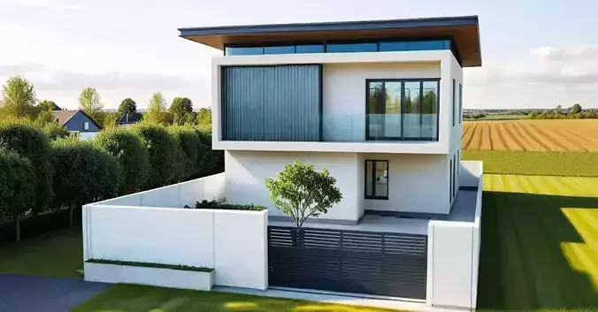 Modern Minimalist House  SketchUp 3D Model