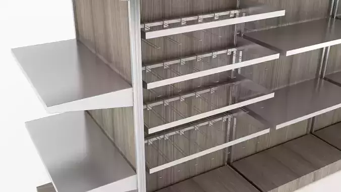 modular store shelving for grocery or retail 3D model