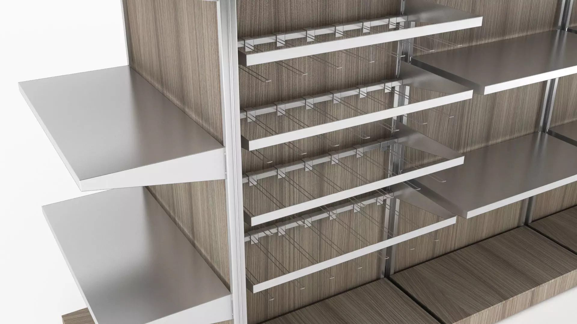 modular store shelving for grocery or retail 3D model_0
