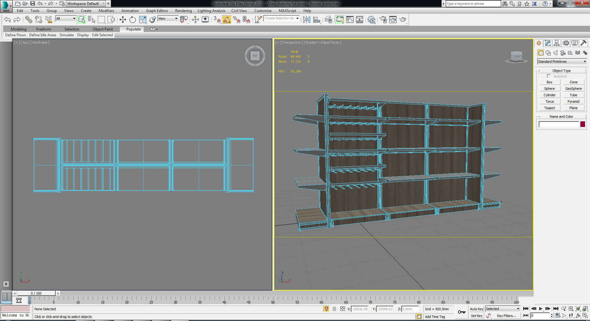 modular store shelving for grocery or retail 3D model_10