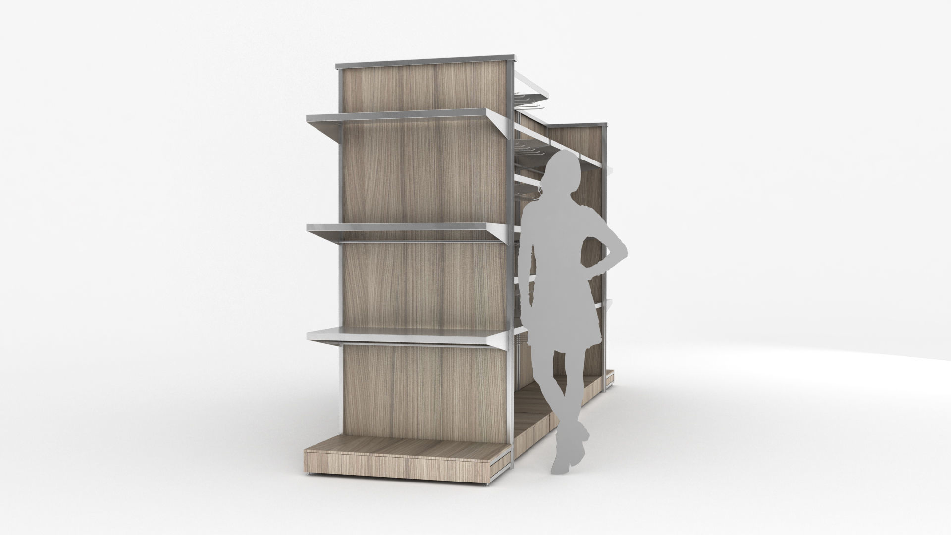 modular store shelving for grocery or retail 3D model_2