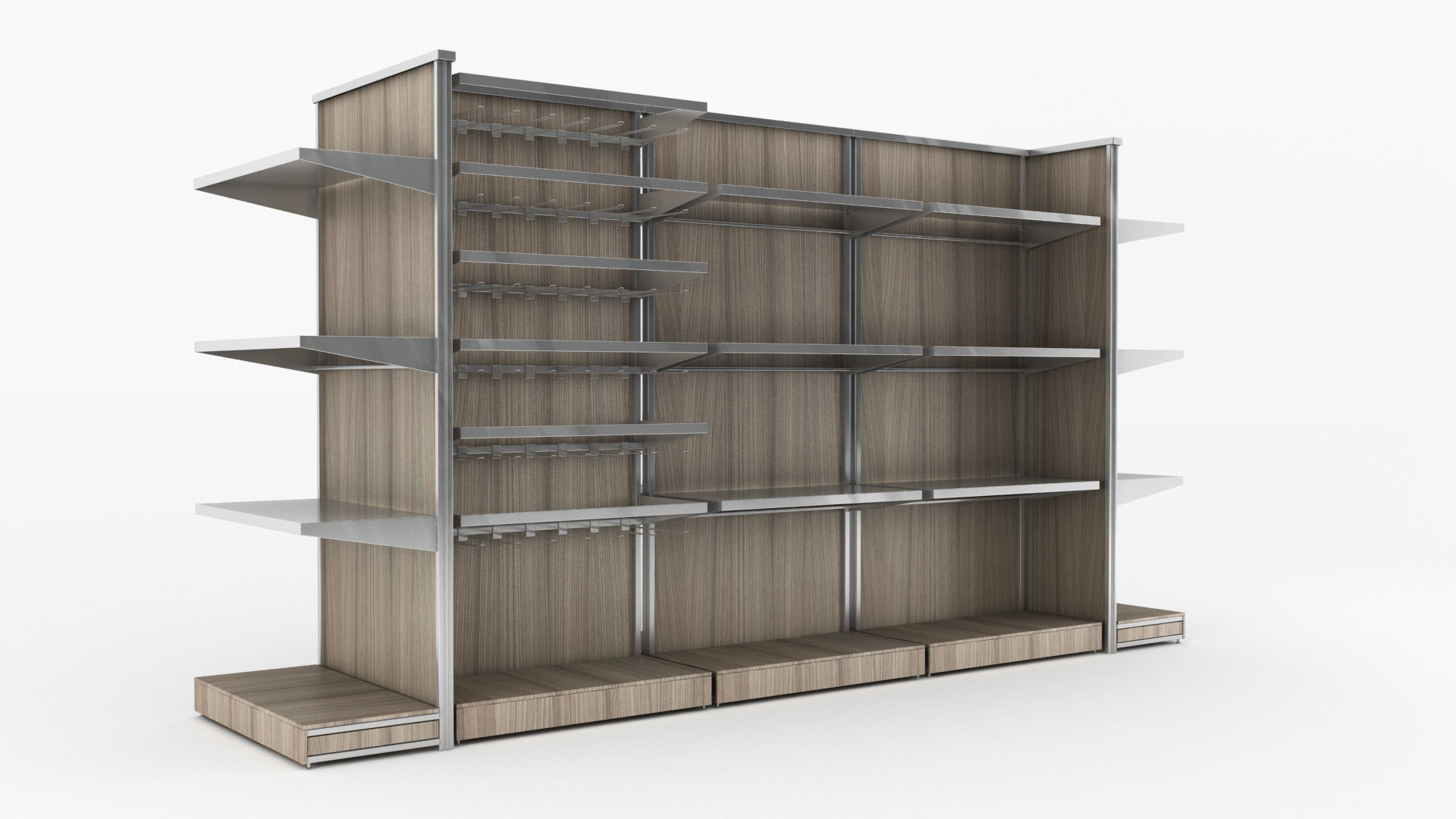 modular store shelving for grocery or retail 3D model_1