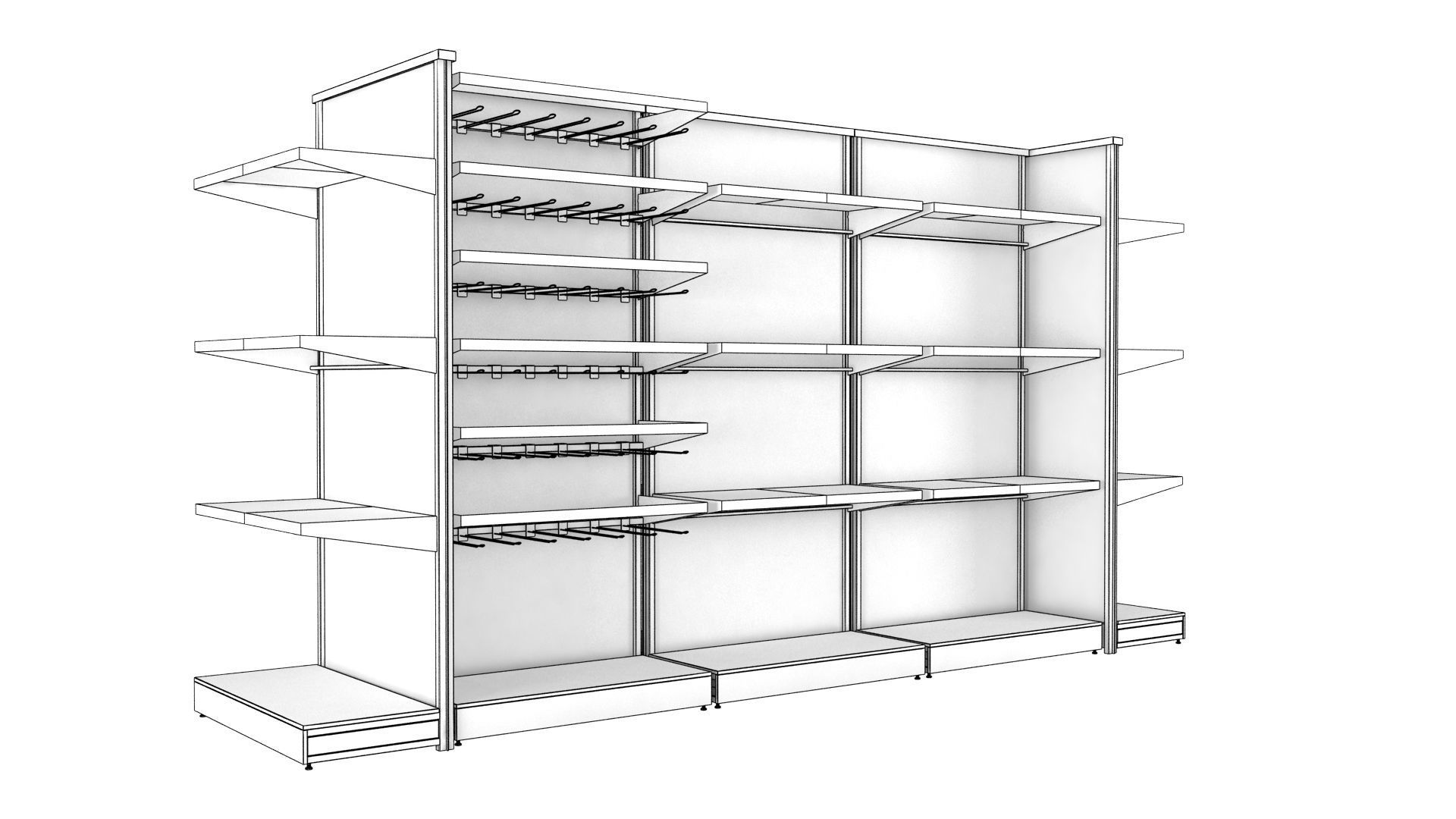 modular store shelving for grocery or retail 3D model_6