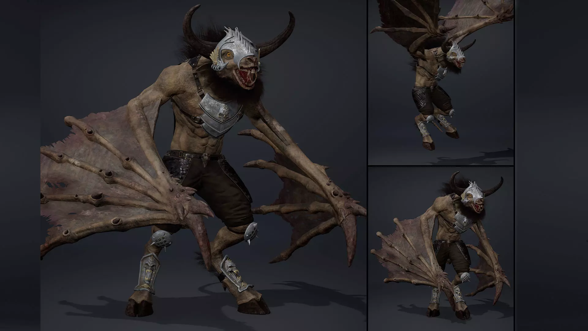 Night Spearman Wing2 Low-poly 3D model