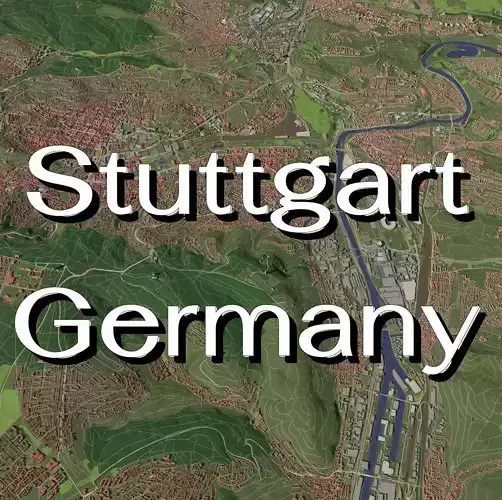 Stuttgart Germany - city and urban 3D model