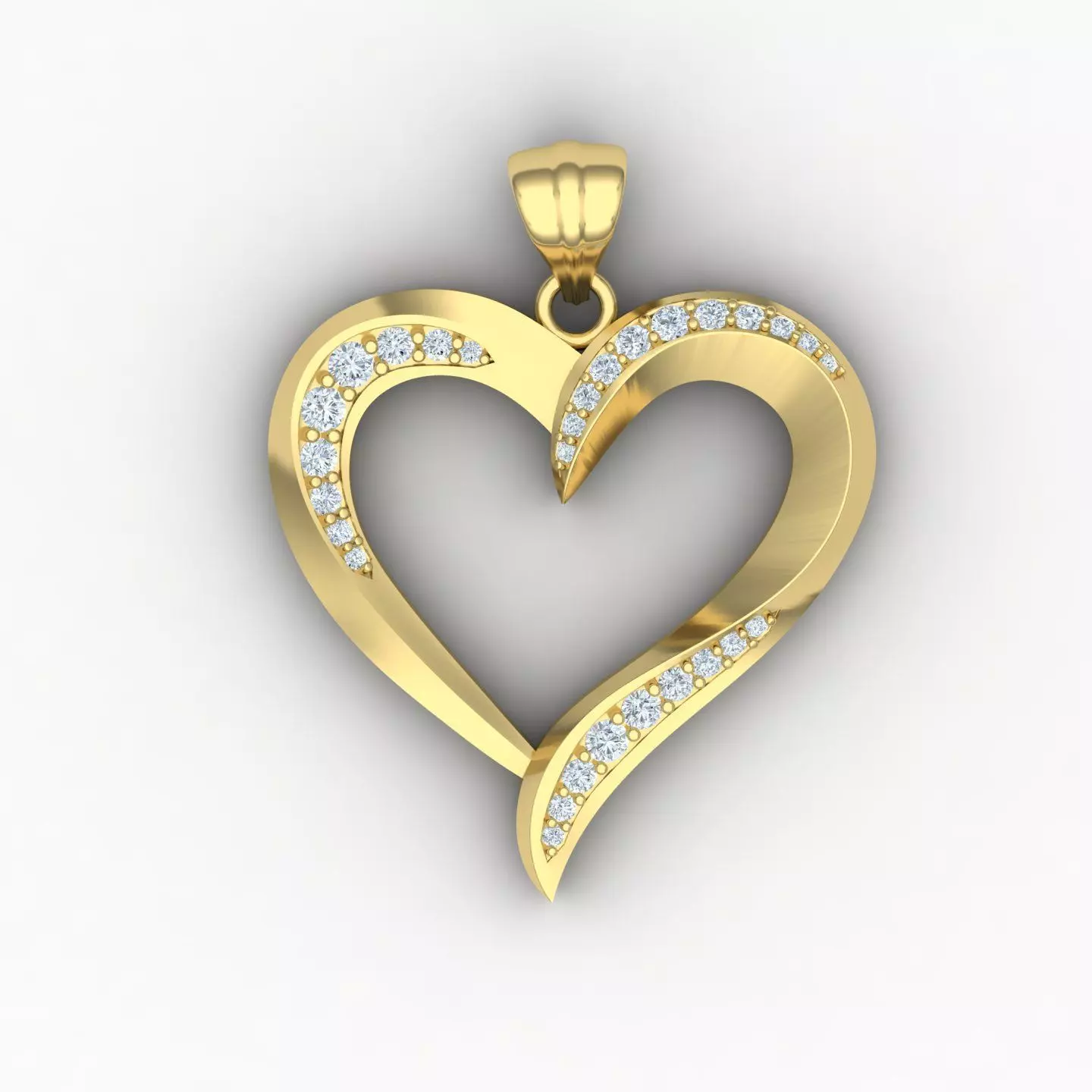 Heart pendant 02 3D print model_0