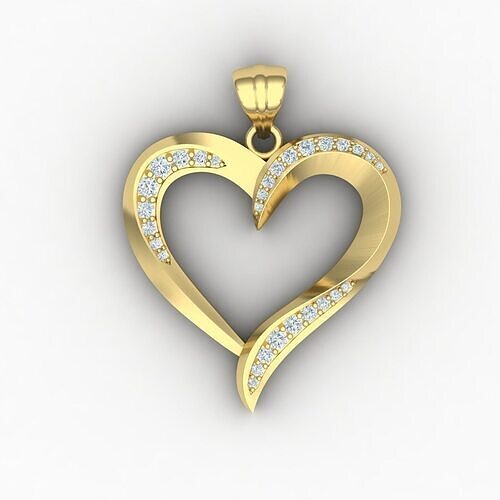 Heart pendant 02 3D print model