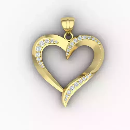Heart pendant 02 3D print model