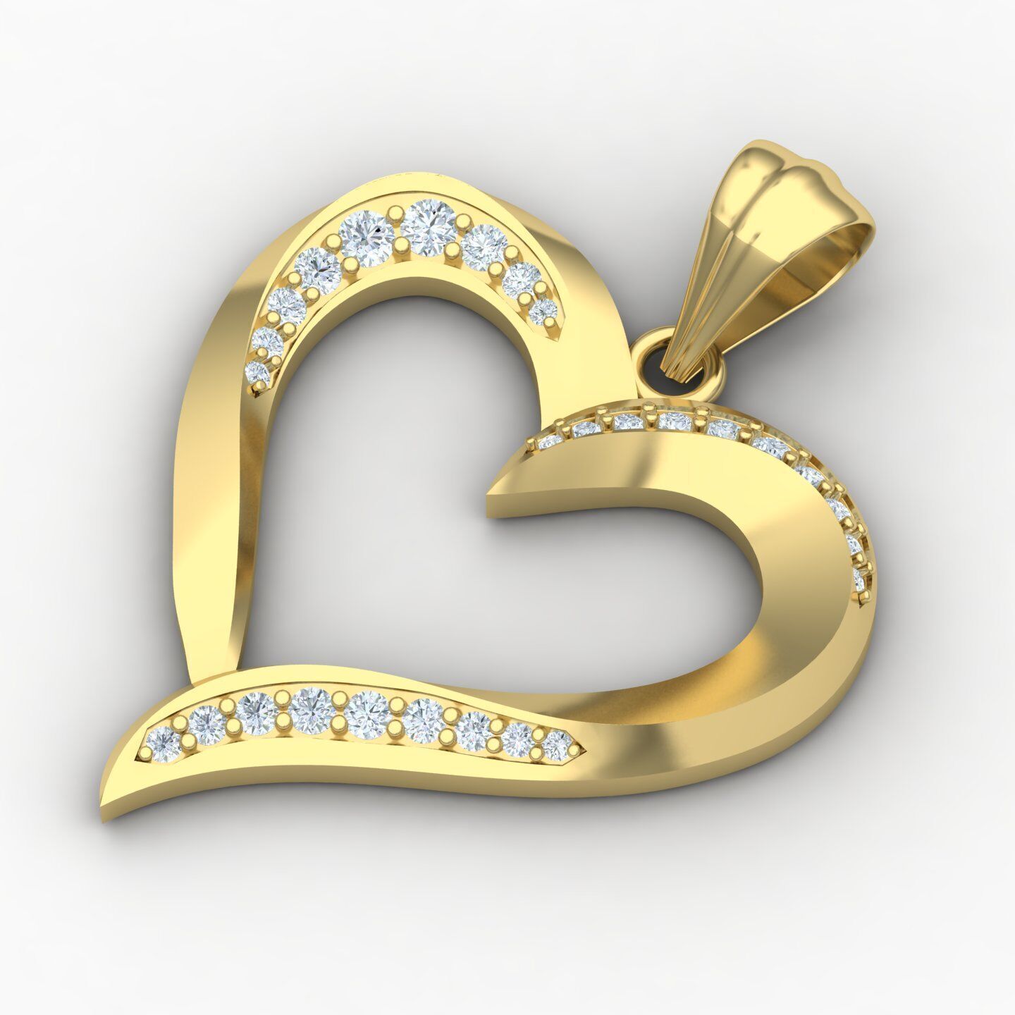 Heart pendant 02 3D print model_1