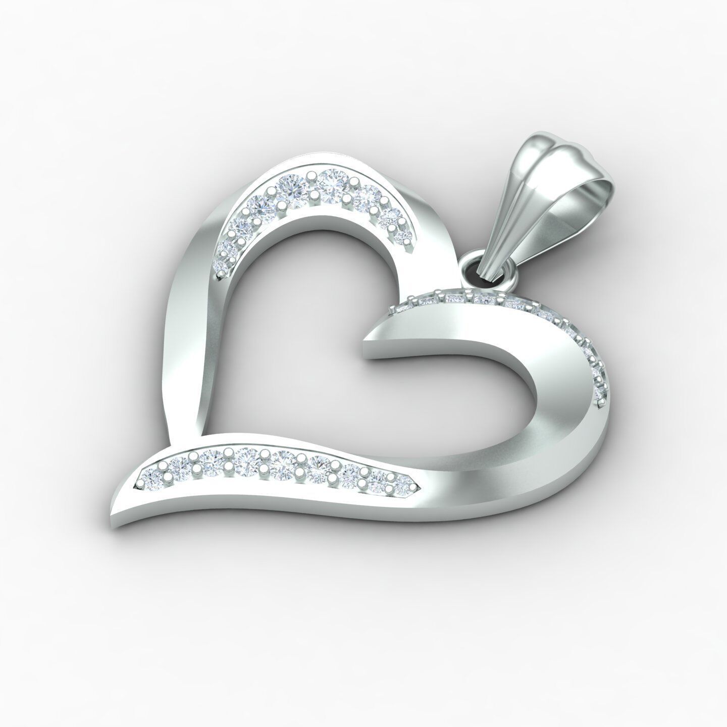 Heart pendant 02 3D print model_7