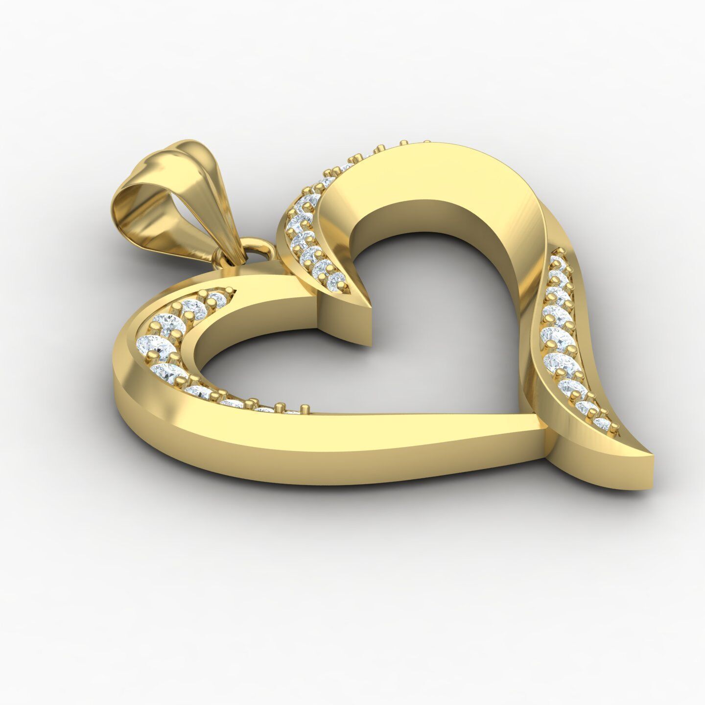 Heart pendant 02 3D print model_2