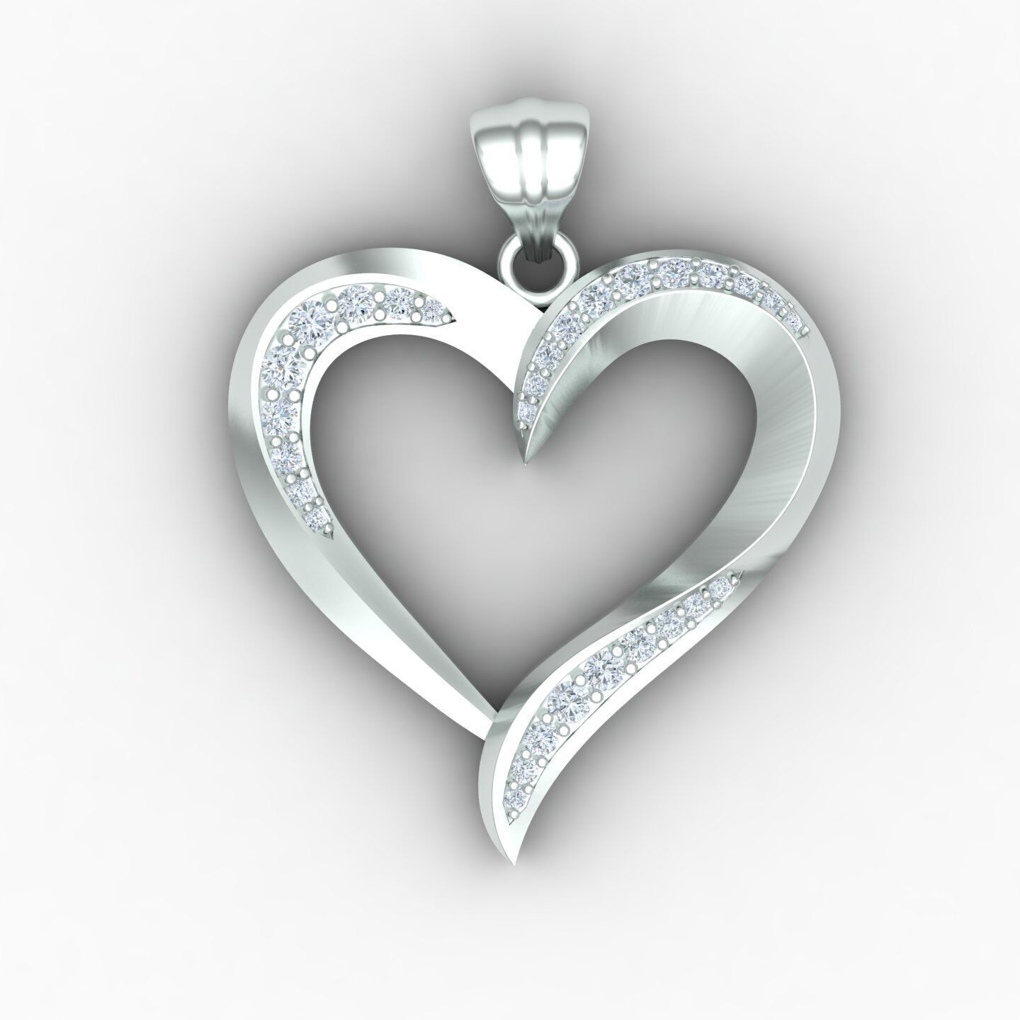 Heart pendant 02 3D print model_4