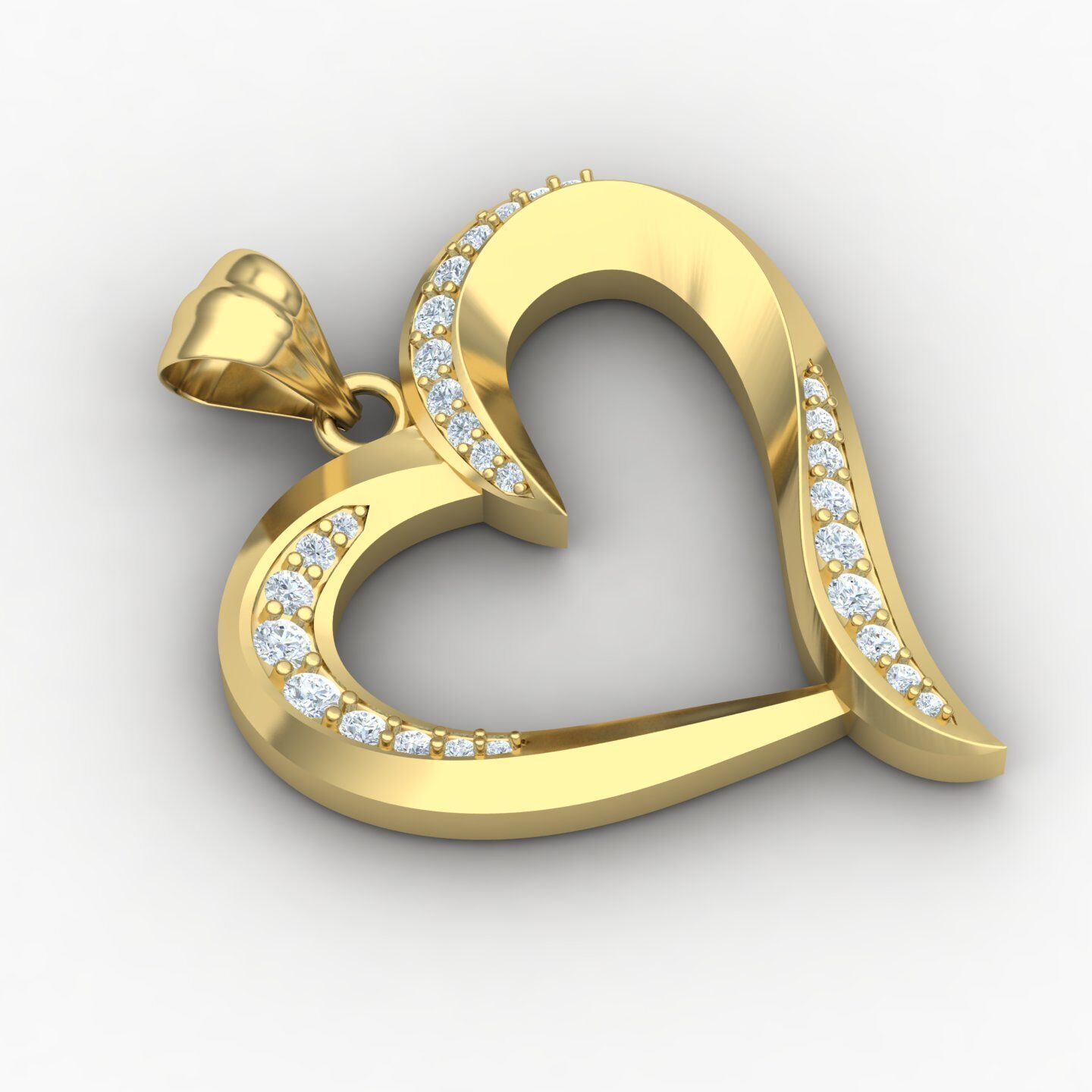 Heart pendant 02 3D print model_3