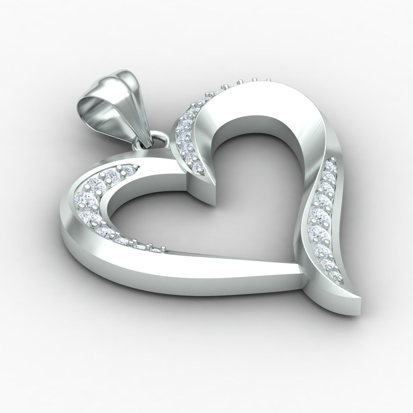 Heart pendant 02 3D print model_8