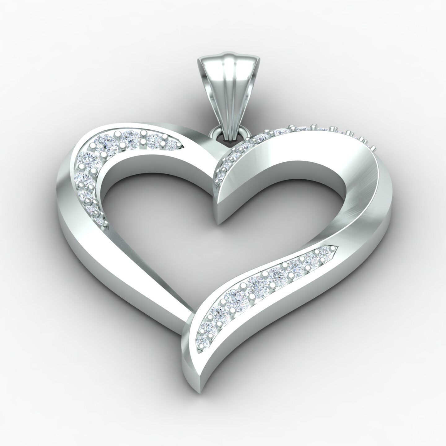 Heart pendant 02 3D print model_5