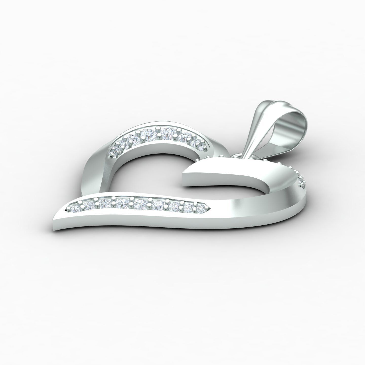 Heart pendant 02 3D print model_6