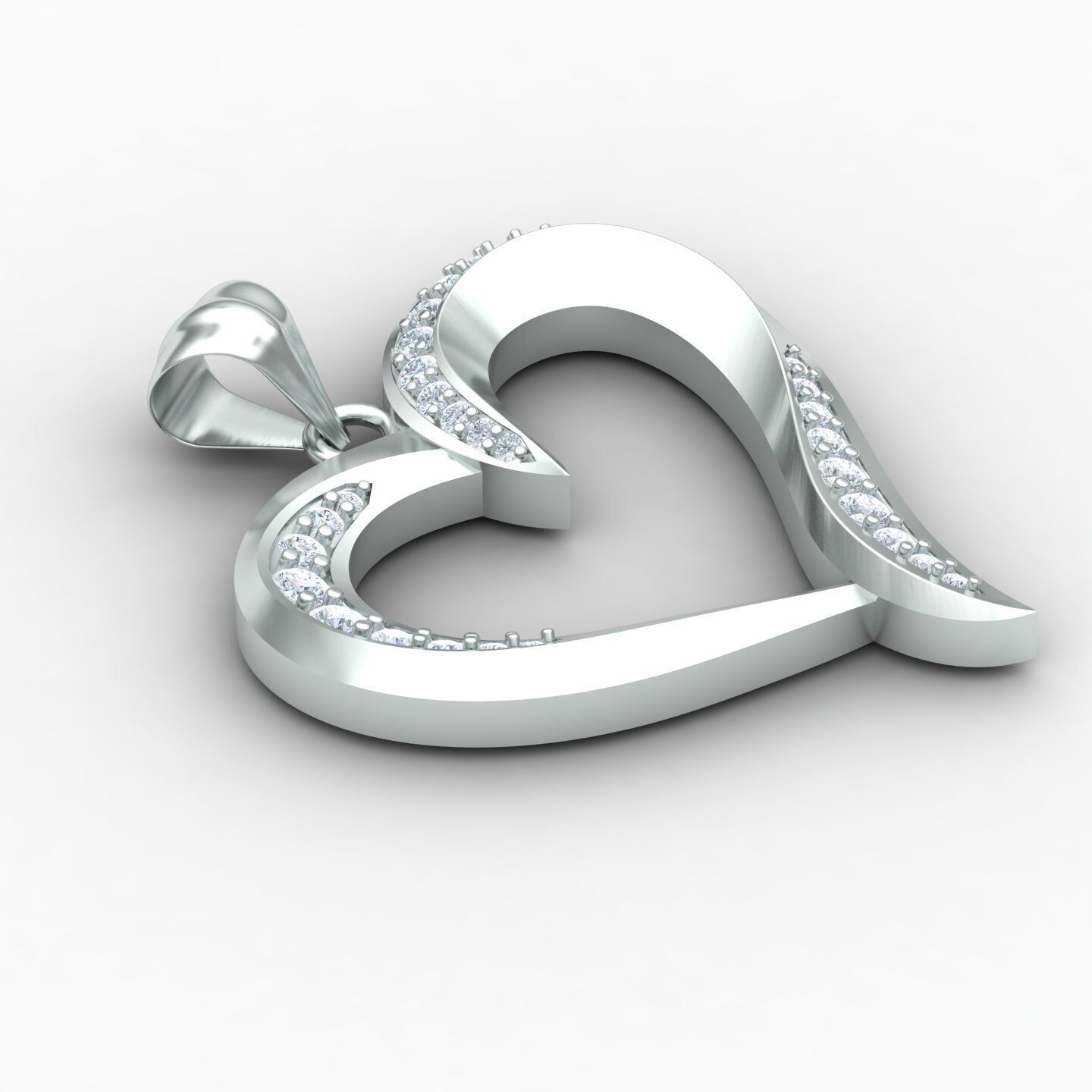 Heart pendant 02 3D print model_9