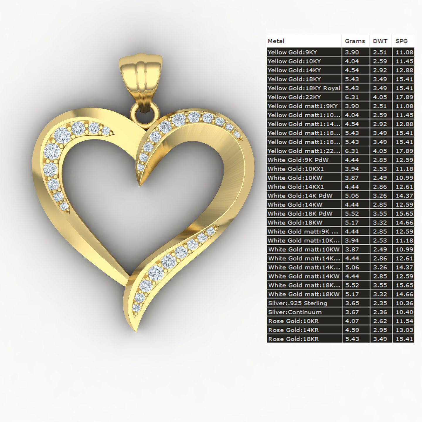 Heart pendant 02 3D print model_10