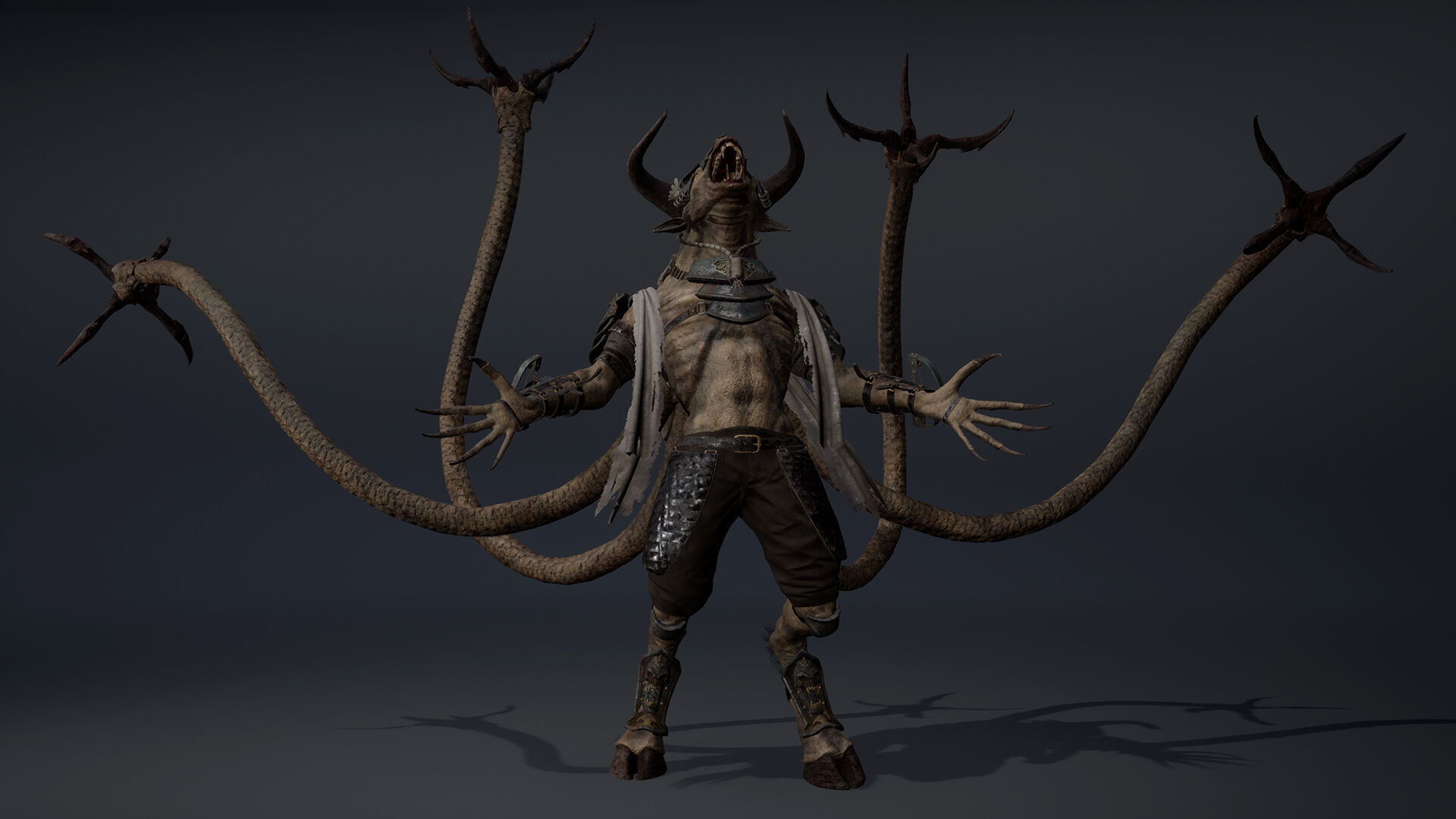 Night Spearman Tentacle Low-poly 3D model_18