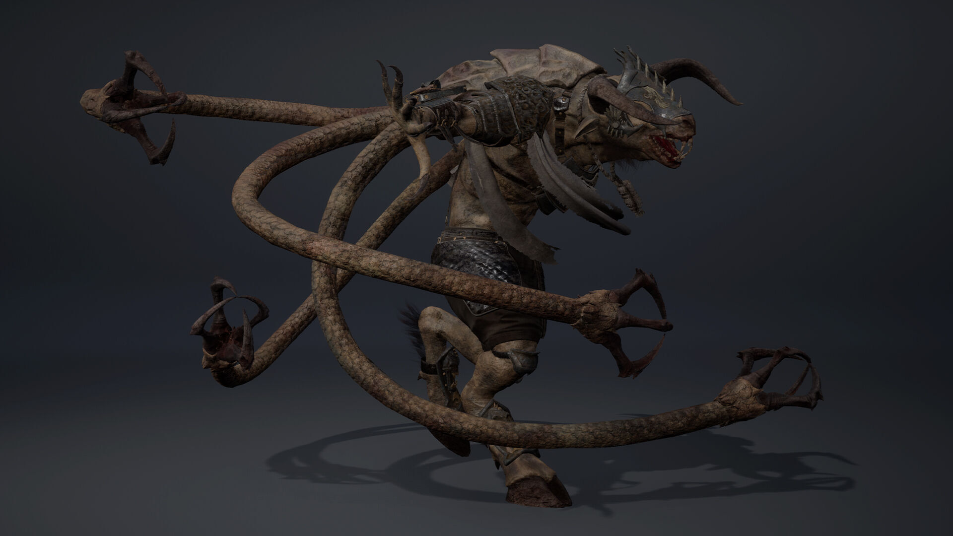 Night Spearman Tentacle Low-poly 3D model_10