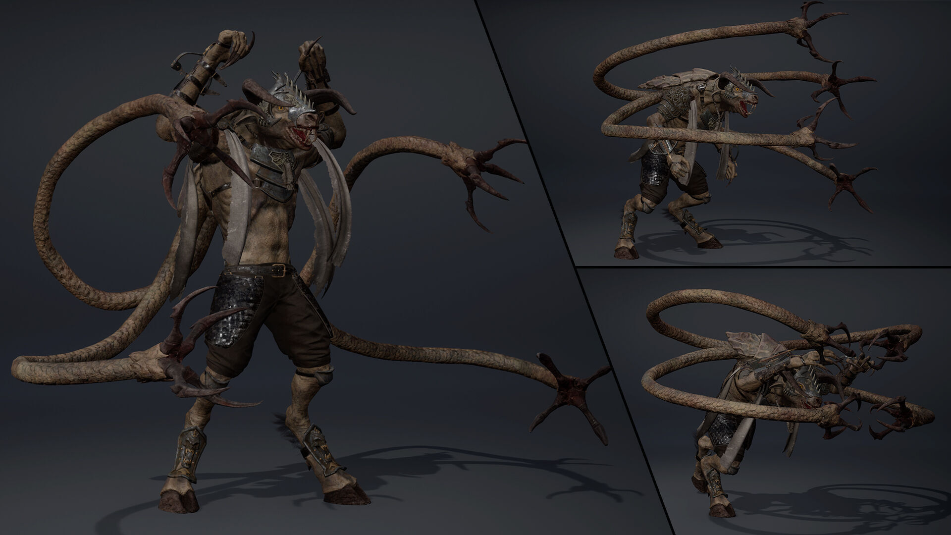 Night Spearman Tentacle Low-poly 3D model_7