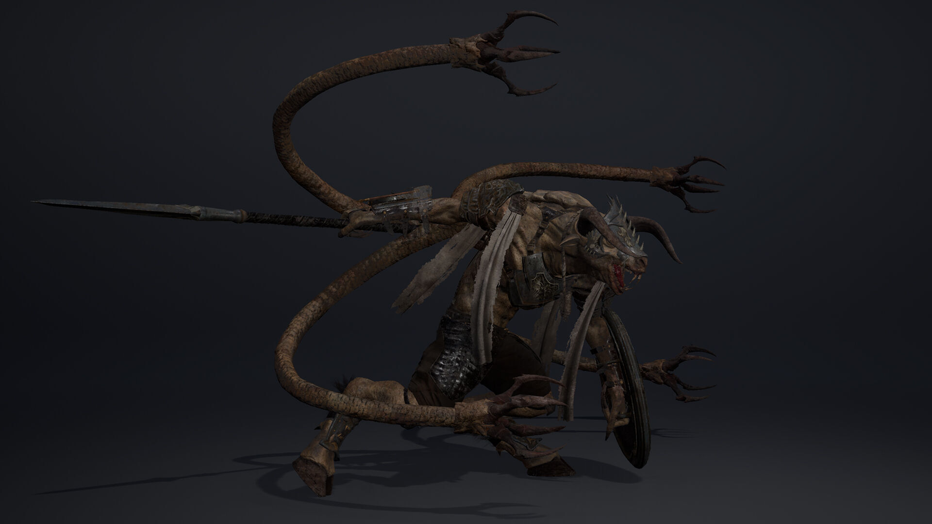 Night Spearman Tentacle Low-poly 3D model_14