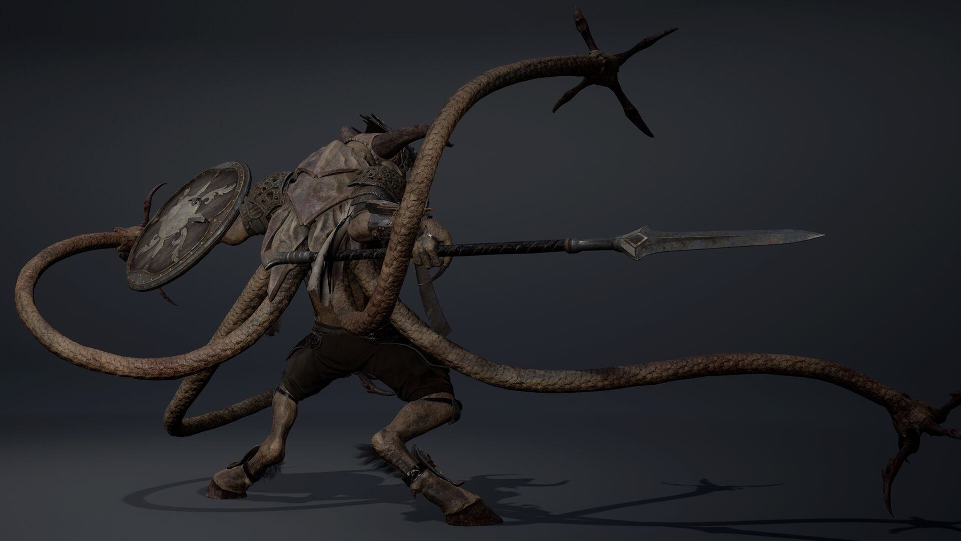 Night Spearman Tentacle Low-poly 3D model_11